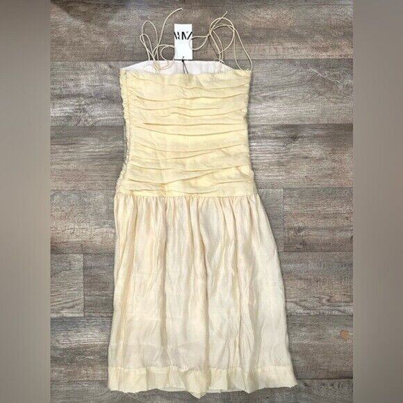 ZARA Blogger Fave Ruched Taupe Midi Dress NWT 🤎 - Picture 16 of 16